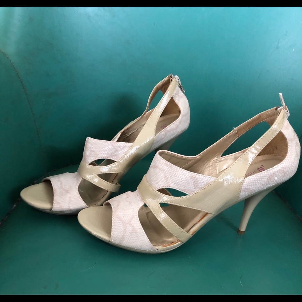 Beige and cream high heels